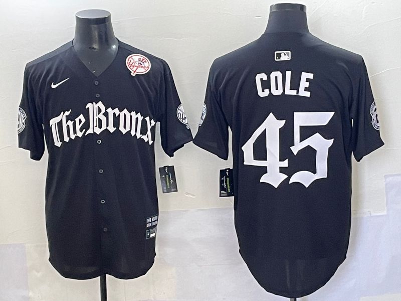 Men 2025 New York Yankees #45 Cole Black Five generations Joint Name Nike MLB Jersey style 6->new york yankees->MLB Jersey
